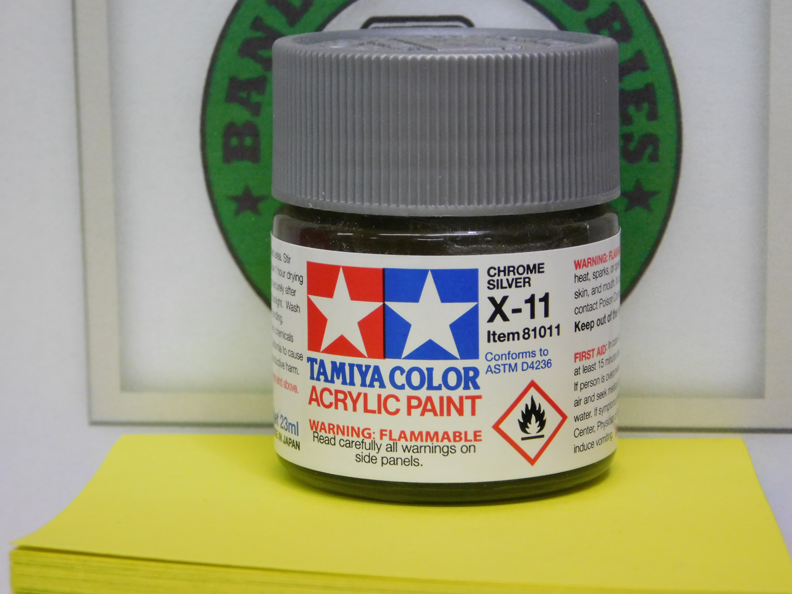 Tamiya X-11 Gloss CHROME SILVER Acrylic Paint, 23ml Bottle (TAM81011)