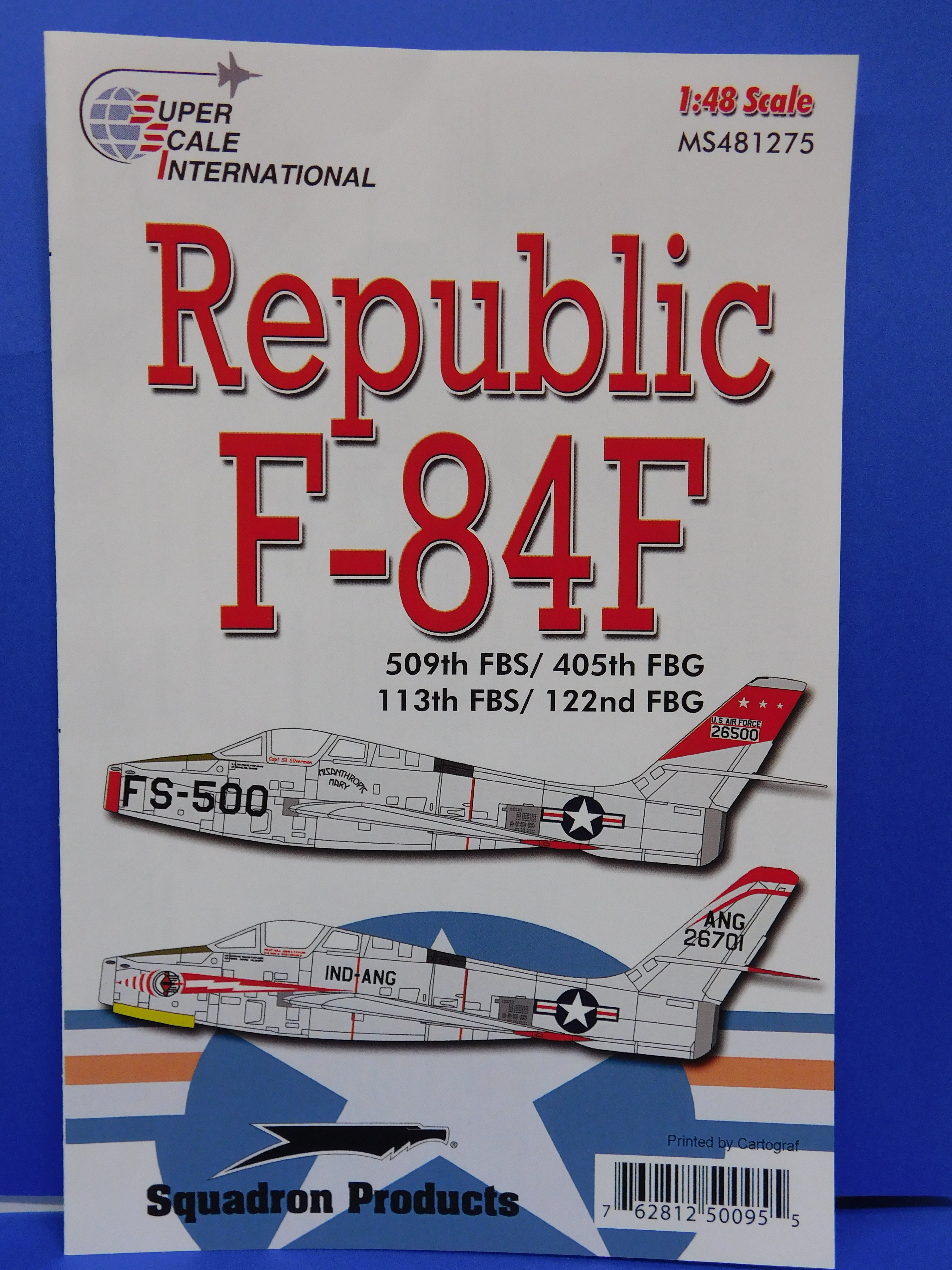 SuperScale Decals 1:48 Republic F-84 E Thunderjet 527th FBS/82nd FBG #48-769