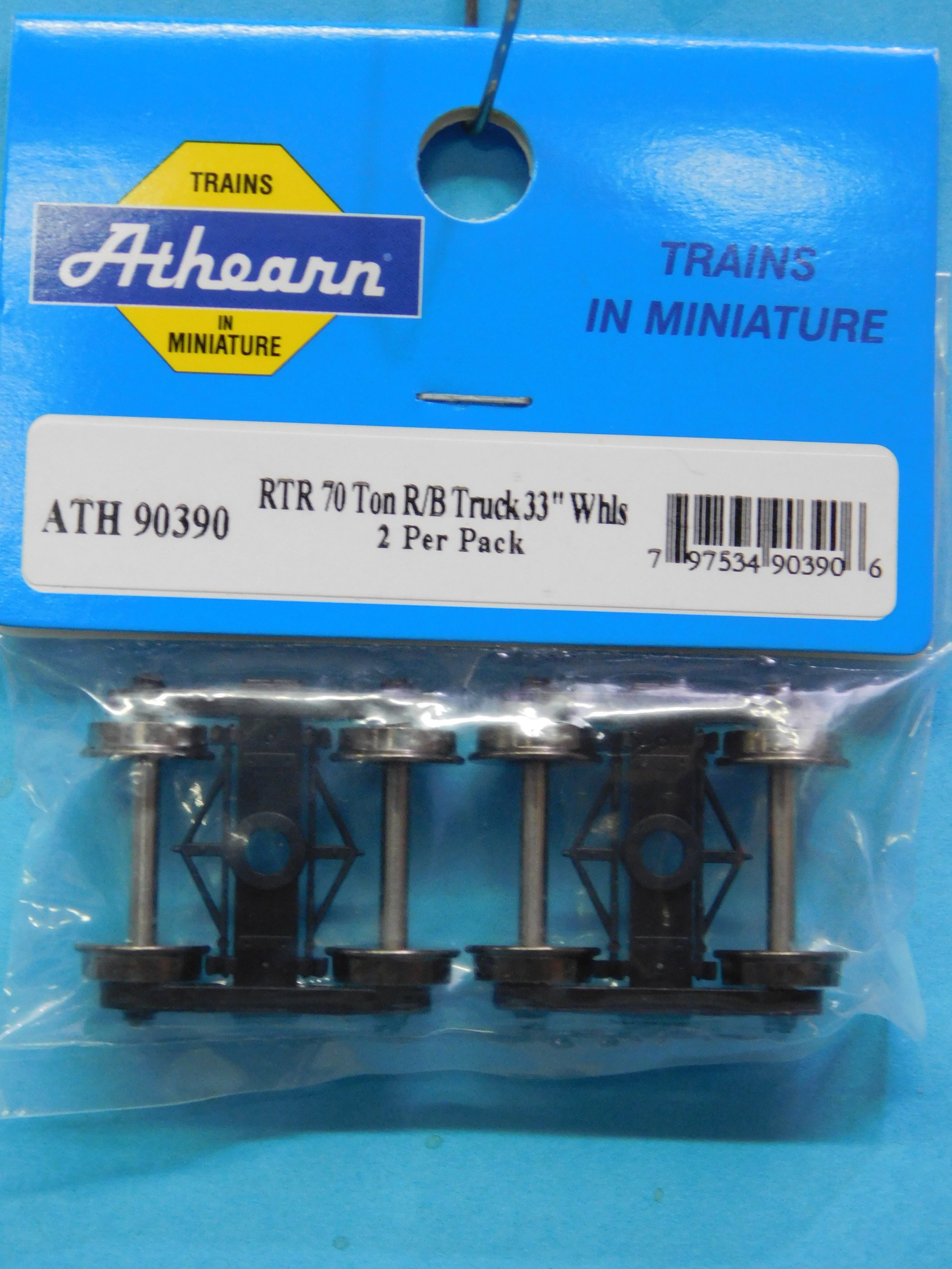 Athearn ATH90390 HO Scale 70-Ton Roller Bearing Truck Set 2 33" Wheels