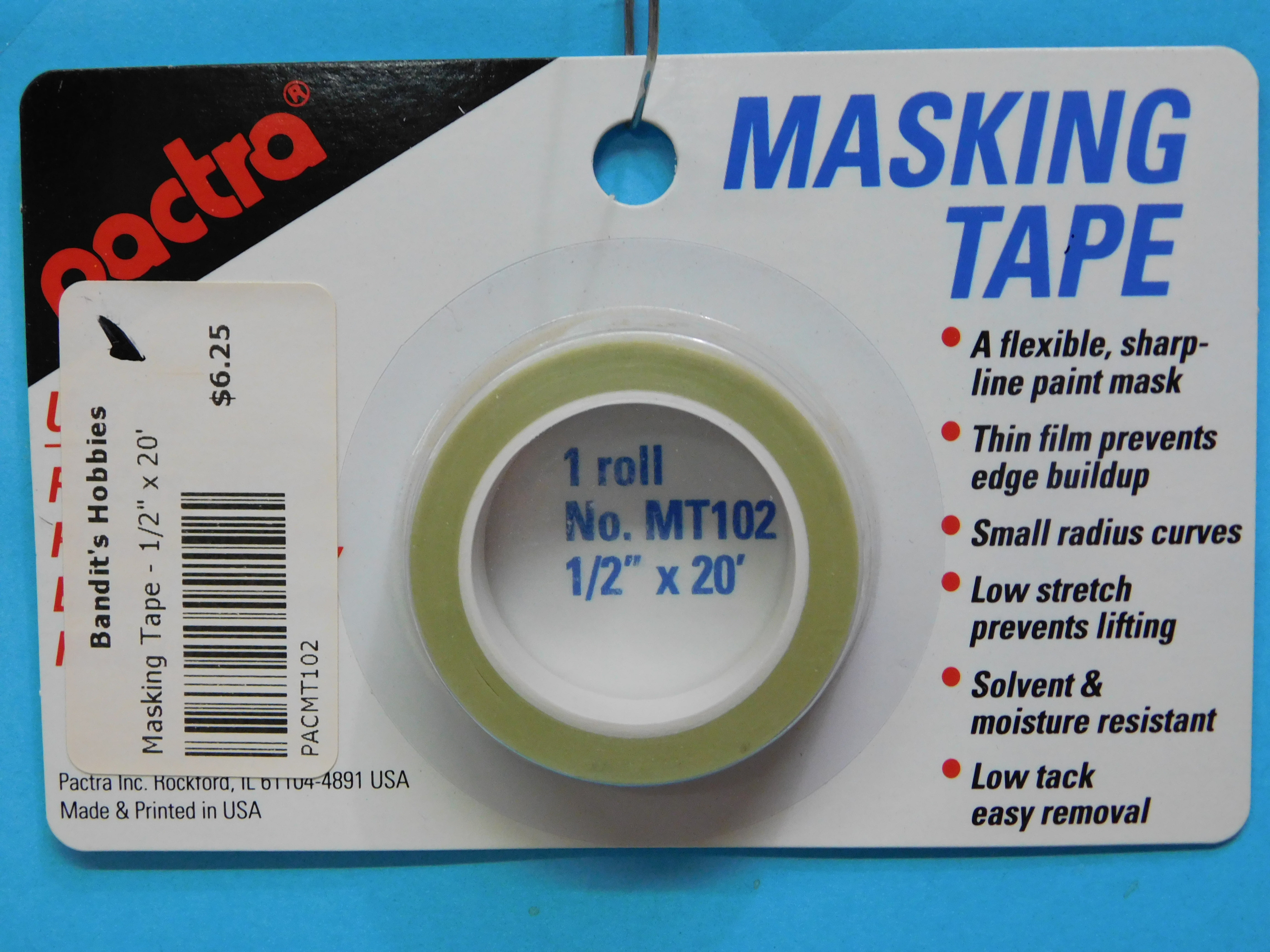 Pactra MT102 Masking Tape 1/2" x 20' from Mid-America Naperville 